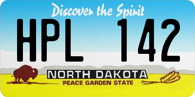 ND license plate HPL142