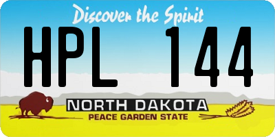 ND license plate HPL144