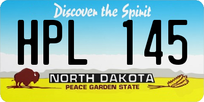 ND license plate HPL145
