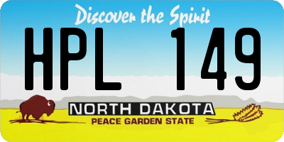 ND license plate HPL149