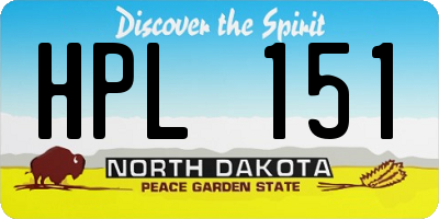 ND license plate HPL151