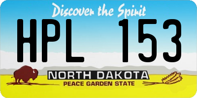 ND license plate HPL153