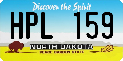 ND license plate HPL159