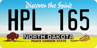 ND license plate HPL165