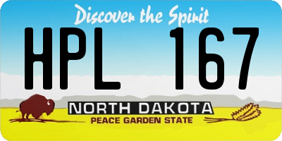 ND license plate HPL167