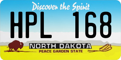 ND license plate HPL168