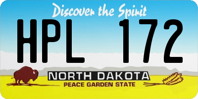 ND license plate HPL172