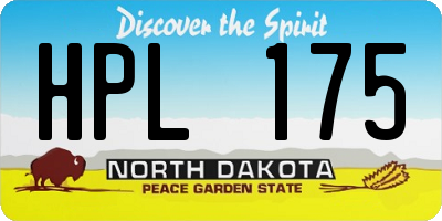 ND license plate HPL175