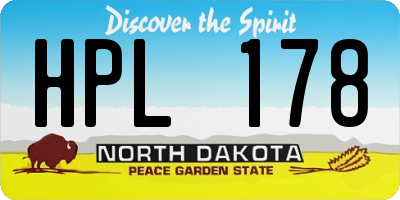 ND license plate HPL178