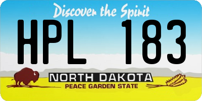 ND license plate HPL183