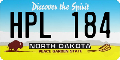 ND license plate HPL184