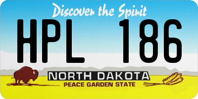 ND license plate HPL186