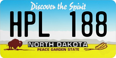 ND license plate HPL188