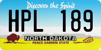 ND license plate HPL189