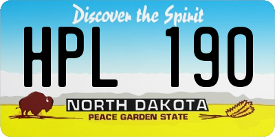 ND license plate HPL190