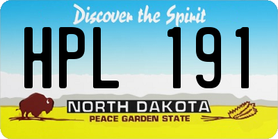 ND license plate HPL191