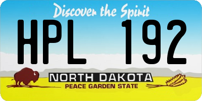 ND license plate HPL192