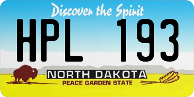 ND license plate HPL193