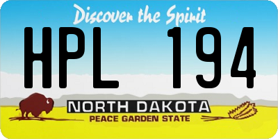 ND license plate HPL194