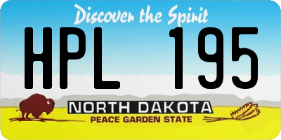 ND license plate HPL195