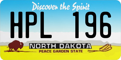 ND license plate HPL196