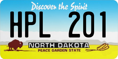ND license plate HPL201