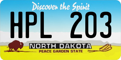 ND license plate HPL203