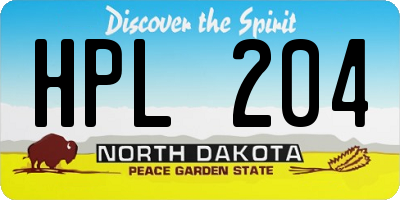 ND license plate HPL204