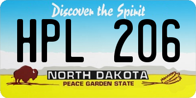 ND license plate HPL206