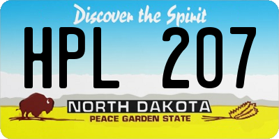 ND license plate HPL207