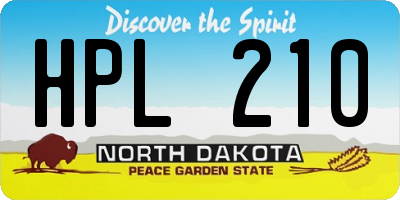 ND license plate HPL210