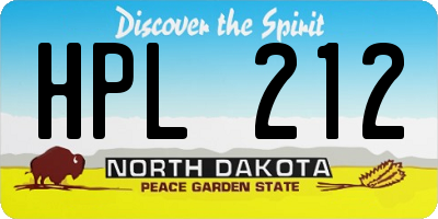 ND license plate HPL212