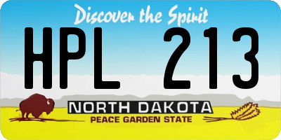 ND license plate HPL213