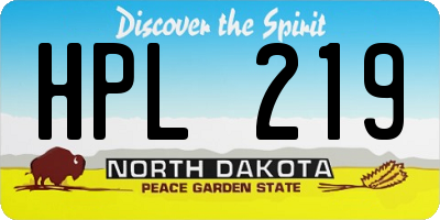 ND license plate HPL219