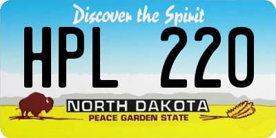 ND license plate HPL220