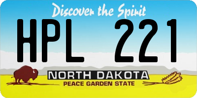 ND license plate HPL221