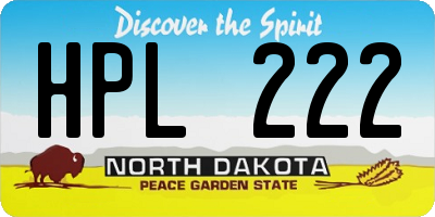 ND license plate HPL222