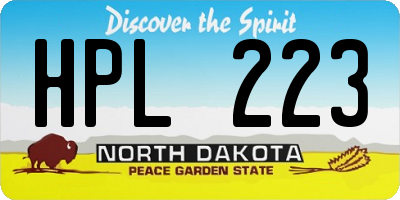 ND license plate HPL223