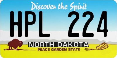 ND license plate HPL224
