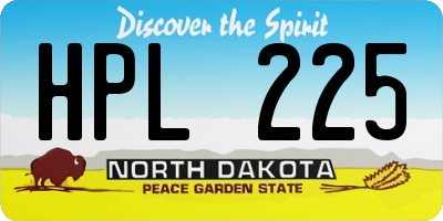 ND license plate HPL225