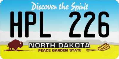ND license plate HPL226