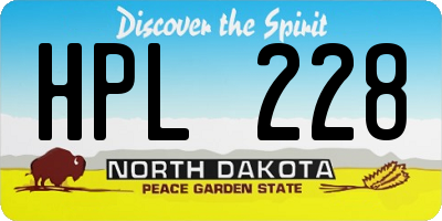 ND license plate HPL228