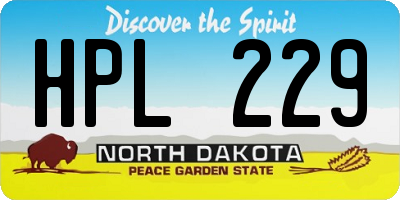 ND license plate HPL229