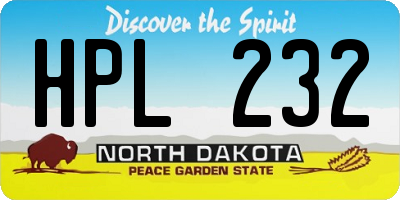 ND license plate HPL232