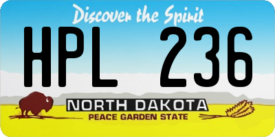 ND license plate HPL236