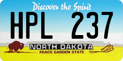 ND license plate HPL237