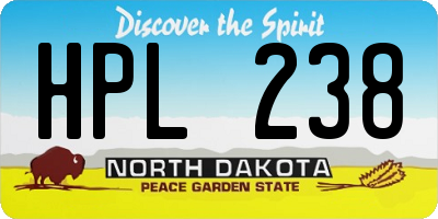 ND license plate HPL238