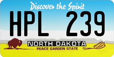 ND license plate HPL239