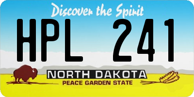 ND license plate HPL241