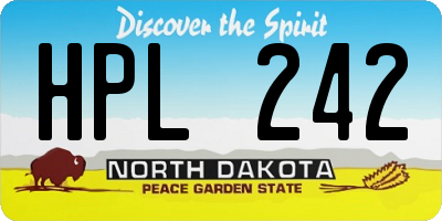 ND license plate HPL242